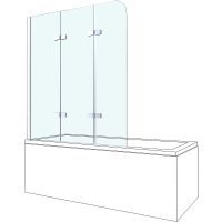 Шторка на ванну Berges City 2.0 90 062013 профиль Хром стекло прозрачное — фото 2, Складные шторки для ванной