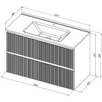 Тумба под раковину Aquanet Джейн 100 335431 подвесная Маренго — фото 11, Тумбы под раковину
