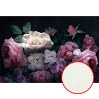 Фреска Ortograf Flower Dreams 31631 Фактура флок FLK Флизелин (4*2,7) Черный/Сиреневый/Розовый, Цветы — фото 1, Фрески