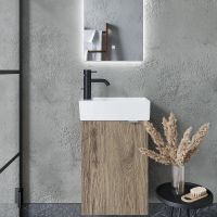 Тумба под раковину Sancos Mini 37 L MN35ECHL подвесная Дуб чарльстон — фото 3, Мебель для ванной