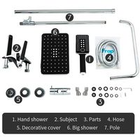 Товар: Душевая система Frap H57 F2457 Черная матовая Хром - фото 11 Душевая система Frap H57 F2457 Черная матовая Хром — фото 11, Душевое оборудование. Душевая программа