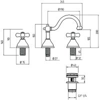 Товар: Смеситель для раковины Migliore Provance 19483 Золото - фото 2 Смеситель для раковины Migliore Provance 19483 Золото — фото 2, Смесители