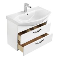 Тумба под раковину Aquaton Ария 80 М 1A140801AA010 подвесная Белая — фото 3, Тумбы под раковину