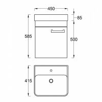Товар: Тумба с раковиной Veedi Compact Line 45 14000012 подвесная Желтая Белая - фото 7 Тумба с раковиной Veedi Compact Line 45 14000012 подвесная Желтая Белая — фото 7, Мебель для ванной