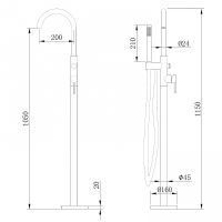 Товар: Смеситель для ванны Abber Wasser Kreis AF8115B Черный матовый - фото 6 Смеситель для ванны Abber Wasser Kreis AF8115B Черный матовый — фото 6, Смесители напольные
