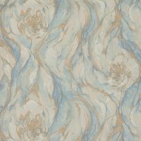 Обои Fipar Gold R 23623 Винил на флизелине (1,06*10,05) Бежевый/Бирюзовый/Золото, Мрамор/Цветы — фото 1, Обои для стен