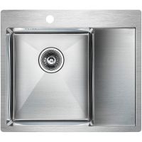 Кухонная мойка Paulmark Kroner 59F PM225951-BSL Брашированная сталь — фото 1, Кухонные мойки