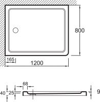 Душевой поддон из материала Flight Jacob Delafon Flight 120x80 E62450-00 Белый — фото 13, Акриловые душевые поддоны