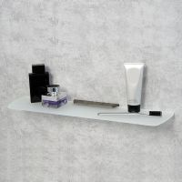 Стеклянная полка WasserKRAFT Wiese K-8924 Оружейная сталь — фото 2, Полки для ванной и душа