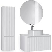 Товар: Тумба под раковину Jorno Lumino 80 Lum.01.80/P/W/JR подвесная Белая - фото 2 Тумба под раковину Jorno Lumino 80 Lum.01.80/P/W/JR подвесная Белая — фото 2, Тумбы под раковину