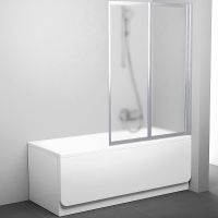 Шторка на ванну Ravak Behappy VS2 105 796M0U00ZG профиль Сатин стекло Grape — фото 2, Складные шторки для ванной