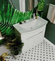 Тумба под раковину 1MarKa Lina New 85Н У94493 Белый глянец — фото 3, Мебель для ванной