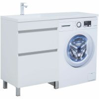 Тумба под раковину Aquanet Вега 120 329124 Белый глянец — фото 1, Мебель для ванной