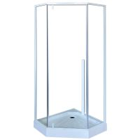 Душевой уголок Ceruttispa 90x90 C3AW профиль Белый стекло прозрачное — фото 4, Душевые уголки трапеция