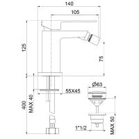 Смеситель для биде Webert Pegaso PE840102560 Черный матовый — фото 4, Смесители для биде