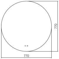 Зеркало Abber Mond 77 AG6203S-0.77 с подсветкой с сенсорным выключателем и диммером — фото 3, Зеркала в ванную комнату