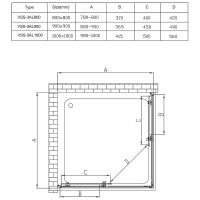 Душевой уголок Vincea Alpha 90x90 VSS-3AL900CLGM профиль Вороненая сталь стекло прозрачное — фото 5, Квадратные душевые уголки