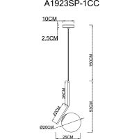 Товар: Подвесной светильник Artelamp Bolla-unica A1923SP-1CC Белый Хром - фото 4 Подвесной светильник Artelamp Bolla-unica A1923SP-1CC Белый Хром — фото 4, Подвесные светильники