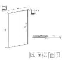 Душевая дверь Niagara Nova 90 NG-64-9A профиль Хром стекло прозрачное — фото 12, Раздвижные душевые двери