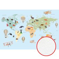 Фреска детская Ortograf Для самых маленьких 33731 Фактура бархат FX Флизелин (4*2,7) Голубой/Разноцветный, Карты — фото 1, Фрески