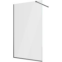 Душевая перегородка Berges Sky Black 140х200 064016 профиль Черный матовый стекло прозрачное — фото 1, Душевые перегородки