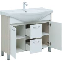 Тумба под раковину Aquanet Донна 100 274164 Белый дуб Белая — фото 4, Тумбы под раковину