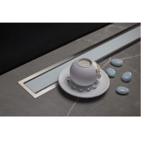 Душевой лоток Pestan Confluo Premium Line 950 White Glass 13000352 с двухсторонней решеткой Хром матовый Белый глянцевый — фото 8, Душевые лотки