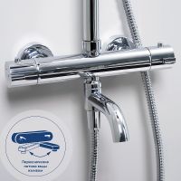 Товар: Душевая система WasserKRAFT Thermo A18801 с термостатом Хром - фото 6 Душевая система WasserKRAFT Thermo A18801 с термостатом Хром — фото 6, Душевые стойки