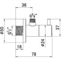Запорный вентиль Kludi Balance 1584505-00 Хром — фото 2, Комплектующие для душевого оборудования