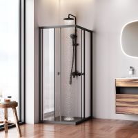 Душевой уголок AM.PM Sunny 100х80 W87G-403-10080-BT профиль Черный матовый стекло прозрачное — фото 5, Душевые уголки