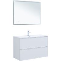 Тумба под раковину Aquanet Арт 100 313257 подвесная Белая матовая — фото 6, Мебель для ванной