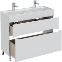 Тумба под раковину СанТа Лондон 100/2 2 ящика Белая — фото 2, Тумбы под раковину