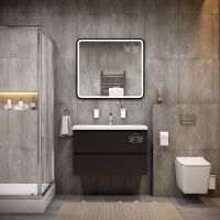 Товар: Зеркало Art&Max Genova AM-Gen-900-800-DS-F с подсветкой с сенсорным выключателем Черное - фото 2 Зеркало Art&Max Genova AM-Gen-900-800-DS-F с подсветкой с сенсорным выключателем Черное — фото 2, Мебель для ванной