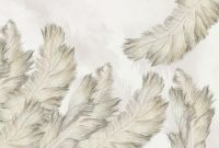 Фреска Ortograf Levity 33366 Фактура флок FLK Флизелин (4*2,7) Бежевый, Перья — фото 2, Фрески