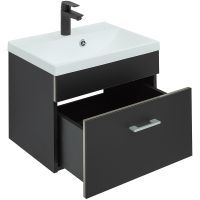 Тумба с раковиной Aquanet Верона 50 287642 подвесная Черная матовая — фото 2, Мебель для ванной