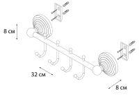 Товар: Крючки для полотенец Fixsen Retro FX-83805-4 Бронза - фото 3 Крючки для полотенец Fixsen Retro FX-83805-4 Бронза — фото 3, Крючки для полотенец