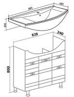 Тумба под раковину Runo Турин 85 УТ000002095 Белая — фото 6, Тумбы под раковину