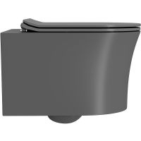 Унитаз Point Вега подвесной Серый матовый с сиденьем Микролифт арт-PN41711GM — фото 3, Подвесные унитазы