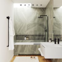 Товар: Шторка на ванну Maybah Glass MGV-253-6у 300x1400 в узком профиле Черный стекло сатиновое - фото 2 Шторка на ванну Maybah Glass MGV-253-6у 300x1400 в узком профиле Черный стекло сатиновое — фото 2, Неподвижные шторки для ванной
