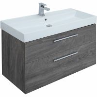 Тумба под раковину Aquanet Nova 100 249923 подвесная Дуб рошелье — фото 1, Тумбы под раковину