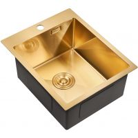 Кухонная мойка Milacio Denia 41 MC.77468 / золото / нержавеющая сталь / 410x220x510 мм / врезная — фото 1, Кухонные мойки