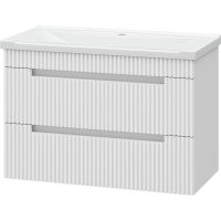 Тумба с раковиной Brevita Ariana 80 УТ000014132 подвесная Белая глянцевая — фото 1, Тумбы с раковиной