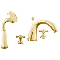 Смеситель на борт ванны Rav Slezak Morava retro MK169.5SZ Золото — фото 1, Смесители на борт ванны