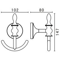 Двойной крючок Art&Max Bohemia AM-E-4286B-Do Золото — фото 5, Крючки для полотенец