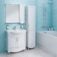 Товар: Зеркало со шкафом Runo Неаполь 75 R 00-00001031 с подсветкой Белое - фото 4 Зеркало со шкафом Runo Неаполь 75 R 00-00001031 с подсветкой Белое — фото 4, Мебель для ванной