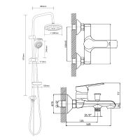 Душевая система Orange Prim Хром арт-M42-913cr — фото 8, Душевые стойки