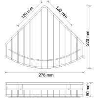 Полка корзина WasserKRAFT Isar K-1711 угловая Темная бронза — фото 4, Полки для ванной и душа
