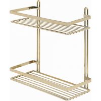 Полка корзина Tekno-tel ES067G Золото — фото 1, Полки для ванной и душа