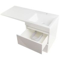 Тумба под раковину Style Line Даллас 110 Люкс Plus подвесная Белая — фото 2, Мебель для ванной