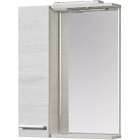 Зеркало со шкафом Aquaton Ронда 55 1A208602RSC2L с подсветкой Дуб сомерсет — фото 1, Зеркальные шкафы в ванную